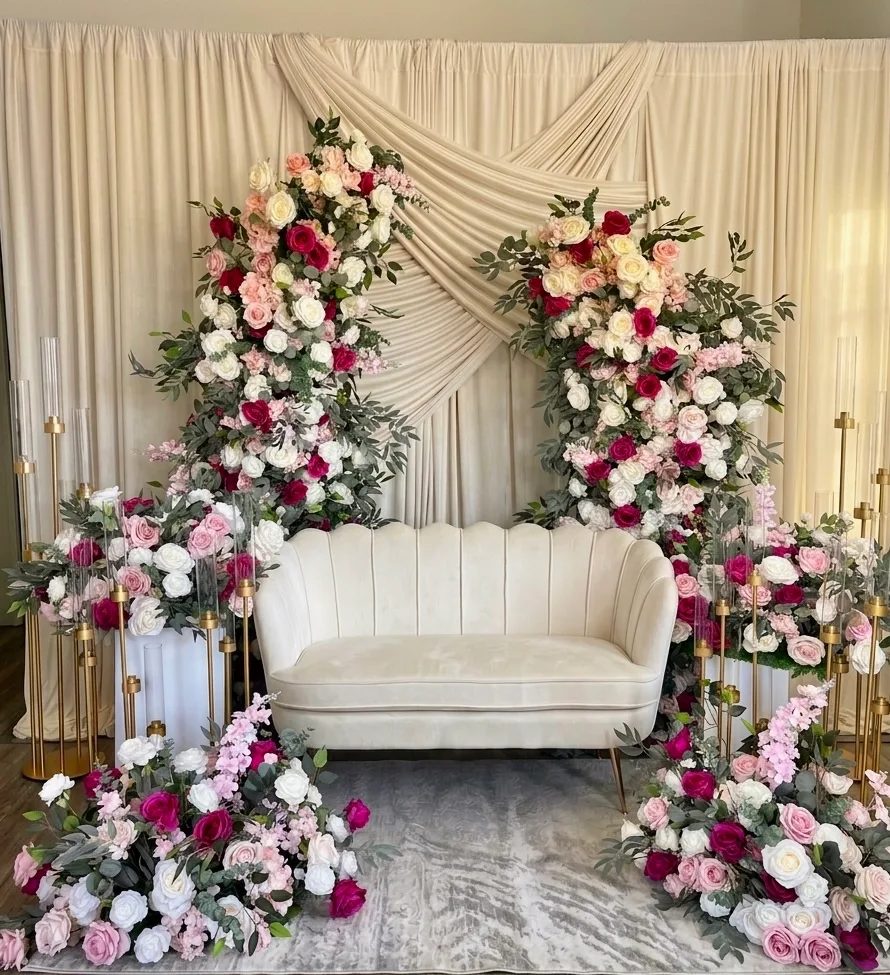 Cream & Blush Floral Arch
